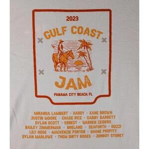 Gulf Coast Jam Mens 3XL Cream 2023 Concert Tour Country Music T Shirt Hardy New